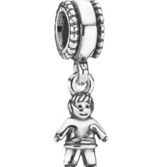 Pandora My Little Boy Child Kid Family Rare Retired Bead Dangle Charm - Picture 1 of 4